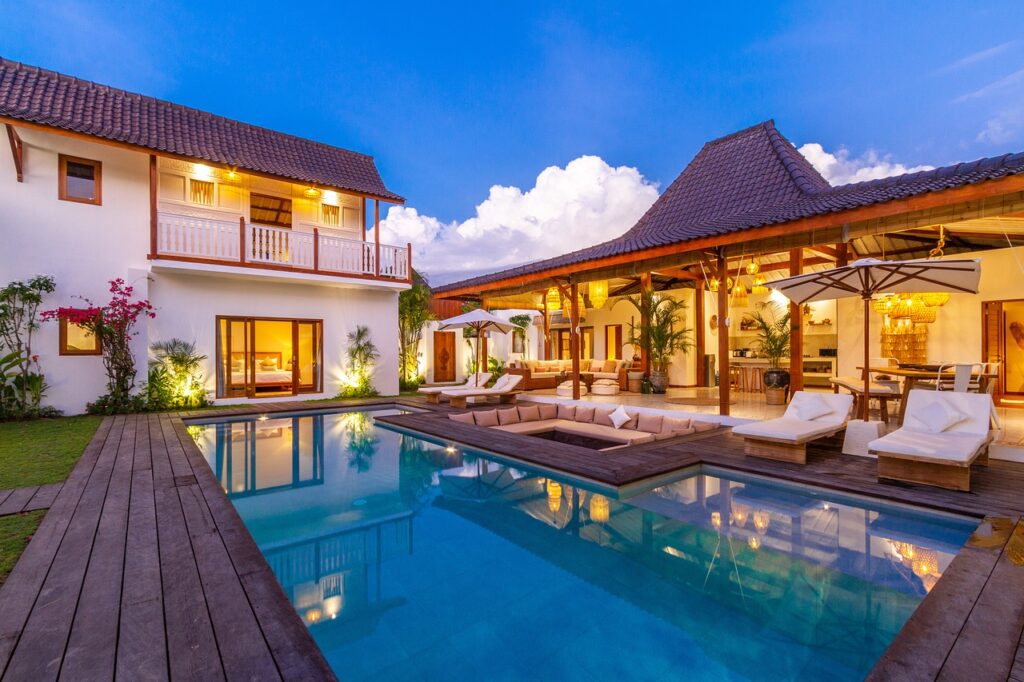 real estate, luxury villa, vacation, villa, holiday, travel, summer, tourism, interior, nature, architecture, bali, design, bedroom, structure